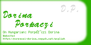 dorina porpaczi business card